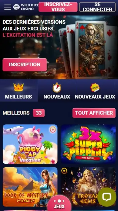 Télécharger l’application Wild Dice Casino